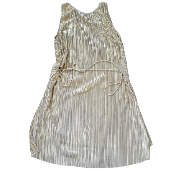 H&M High Low Metallic Gold Sleeveless Dress- Sz L - Picture 3 of 5